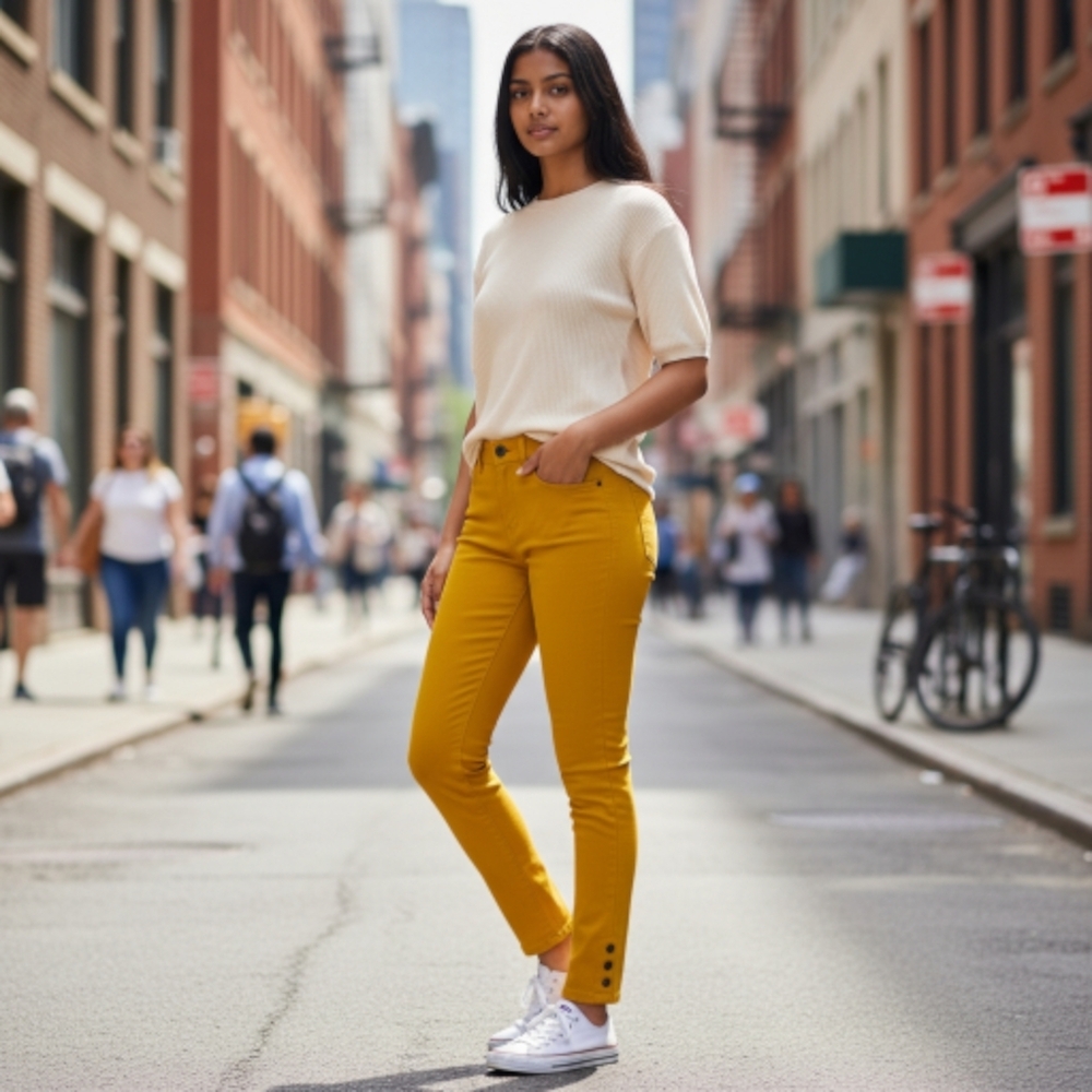 NEW SJB Skinny Womens Jean Mustard